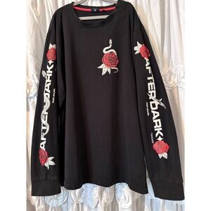 AFTER DARK Long Sleeve Graphic Tee Black Snake Rose Lost Souls Men's XL